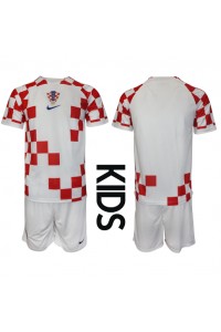 Kroatia Babyklær Hjemme Fotballdrakt til barn VM 2022 Korte ermer (+ Korte bukser)